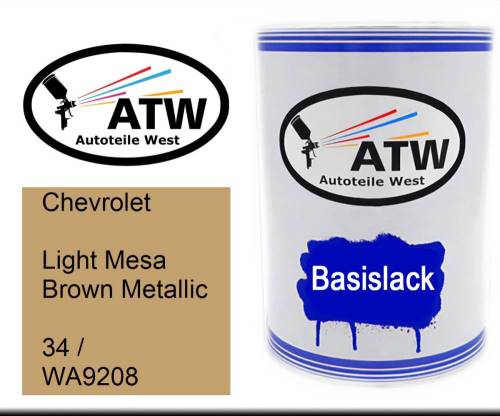 Chevrolet, Light Mesa Brown Metallic, 34 / WA9208: 500ml Lackdose, von ATW Autoteile West.